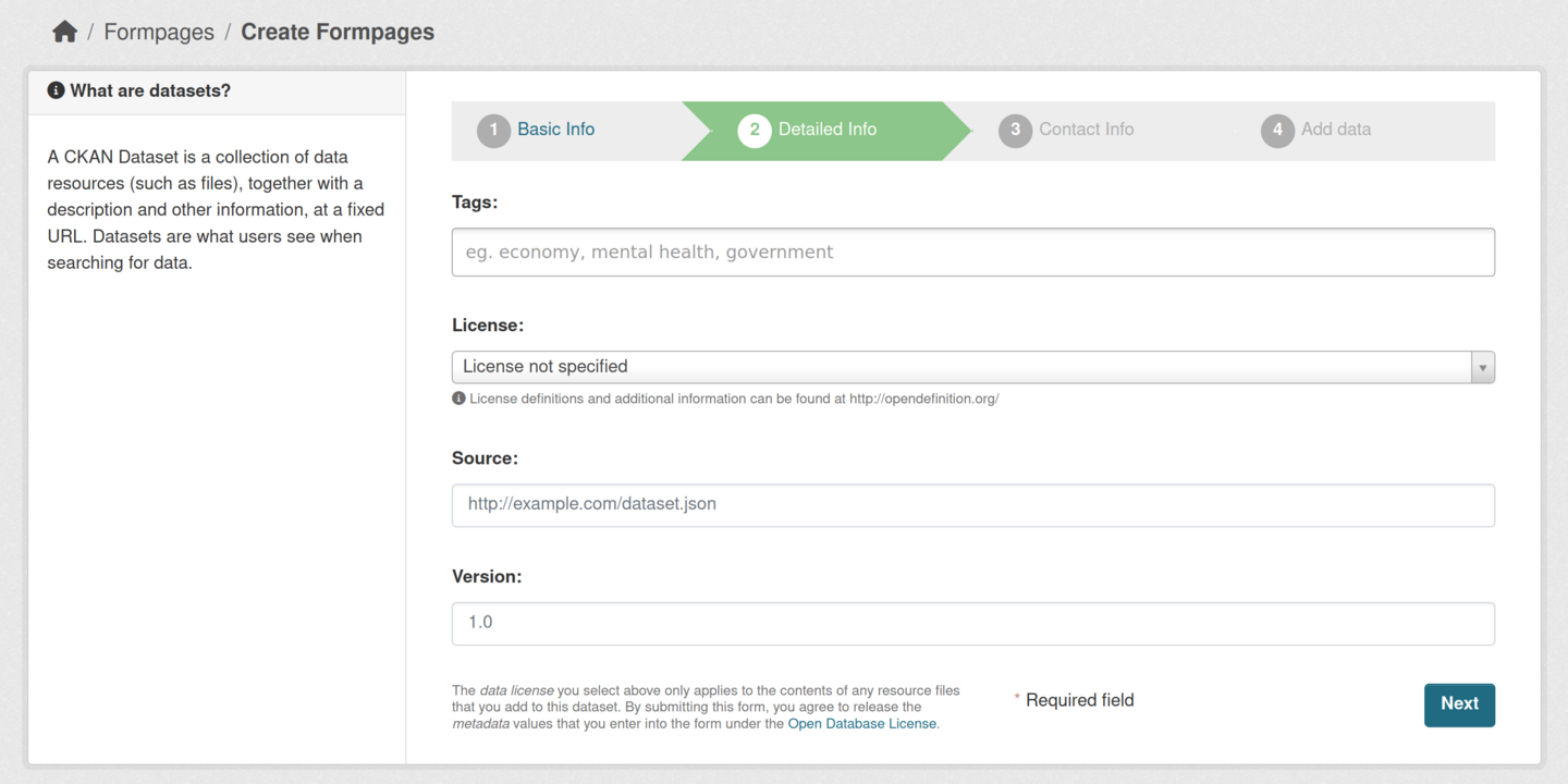 ckanext-scheming 3.0 form pages