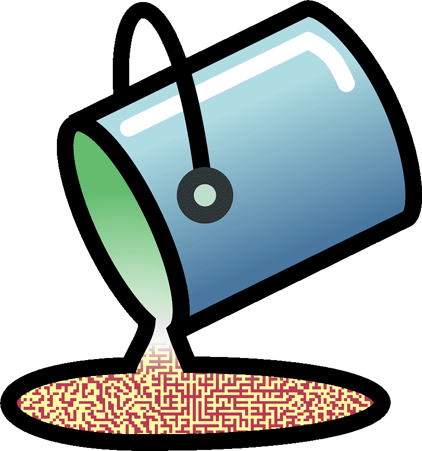 paint bucket tool pouring a maze pattern
